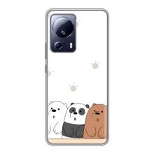Чехлы с изображением разных животных для Xiaomi 13 Lite (Удивленные медвеженки)