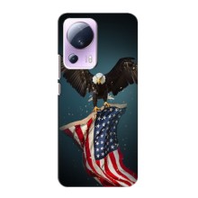 Чехол Флаг USA для Xiaomi 13 Lite (Орел и флаг)