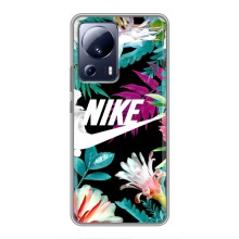 Силиконовый Чехол на Xiaomi 13 Lite с картинкой Nike (Цветочный Nike)