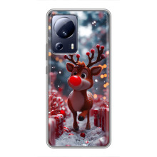 Яркий чехол для Xiaomi 13 Lite с Зимними Оленятами – Олень среди подарков