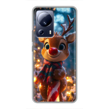Яркий чехол для Xiaomi 13 Lite с Зимними Оленятами – Олень в шарфе