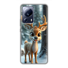Яркий чехол для Xiaomi 13 Lite с Зимними Оленятами – Оленёнок в лесу