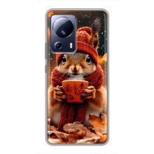 Печатный чехол «Зверята с кофе» для Xiaomi 13 Lite – Белка с кофе