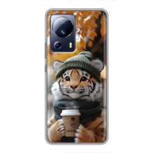 Печатный чехол «Зверята с кофе» для Xiaomi 13 Lite – Тигр с кофе