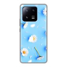 Чехол с Цветами для Xiaomi 13 Pro (ромашки на голубом)