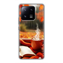 Чехол с уникальным дизайном «Осень с кофе» для Xiaomi 13 Pro – Кофе и дождь