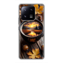Чехол с уникальным дизайном «Осень с кофе» для Xiaomi 13 Pro – Тёмный кофе