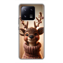 Яркий чехол для Xiaomi 13 Pro с Зимними Оленятами – Олень в свитере
