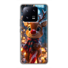 Яркий чехол для Xiaomi 13 Pro с Зимними Оленятами – Олень в шарфе