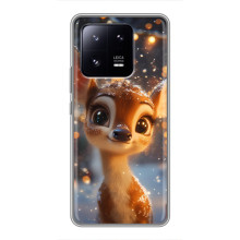 Яркий чехол для Xiaomi 13 Pro с Зимними Оленятами – Оленёнок среди гирлянд