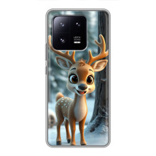 Яркий чехол для Xiaomi 13 Pro с Зимними Оленятами – Оленёнок в лесу