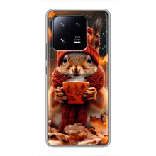 Печатный чехол «Зверята с кофе» для Xiaomi 13 Pro – Белка с кофе