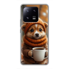 Печатный чехол «Зверята с кофе» для Xiaomi 13 Pro – Песик с кофе