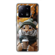 Печатный чехол «Зверята с кофе» для Xiaomi 13 Pro – Тигр с кофе