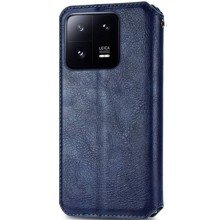 Кожаный чехол книжка GETMAN Cubic (PU) для Xiaomi 13 – Синий