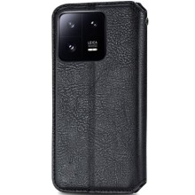 Кожаный чехол-книжка GETMAN Cubic (PU) для Xiaomi 13 – Черный
