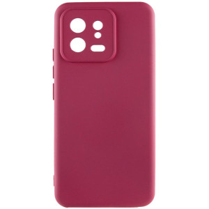 Чехол TPU GETMAN Liquid Silk Full Camera для Xiaomi 13 – Бордовый
