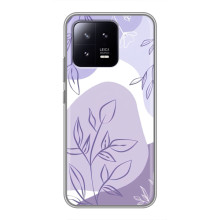 Силиконовый чехол с принтом в цветах на Xiaomi 13 – Фиолетовый дизайн