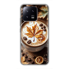 Чехол с уникальным дизайном «Осень с кофе» для Xiaomi 13 – Пряный кофе