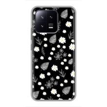 Чехлы с тематикой "ЦВЕТЫ" на Xiaomi 13 (цветение на чорном)