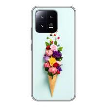 Чехлы с тематикой "ЦВЕТЫ" на Xiaomi 13 (Цветок-мороженное)