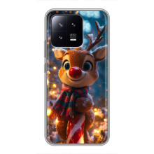 Яркий чехол для Xiaomi 13 с Зимними Оленятами – Олень в шарфе