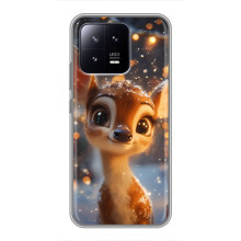 Яркий чехол для Xiaomi 13 с Зимними Оленятами – Оленёнок среди гирлянд