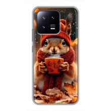 Печатный чехол «Зверята с кофе» для Xiaomi 13 – Белка с кофе