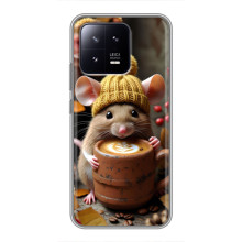 Печатный чехол «Зверята с кофе» для Xiaomi 13 – Медведь с кофе