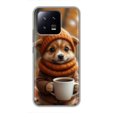 Печатный чехол «Зверята с кофе» для Xiaomi 13 – Песик с кофе