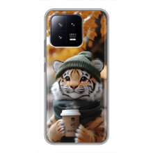Печатный чехол «Зверята с кофе» для Xiaomi 13 – Тигр с кофе
