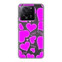 Чехлы для любимой на Ксяомі 13Т Про (VPrint) (Pink hearts)
