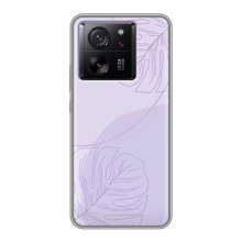 Чехол цветочный дизайн для Xiaomi 13T Pro – Монстера фиолетовая
