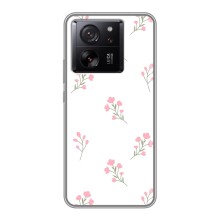 Чохол з розовим принтом для Xiaomi 13T Pro (Рожеві квіти)