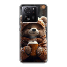 Печатный чехол «Зверята с кофе» для Xiaomi 13T Pro – Мишка с кофе