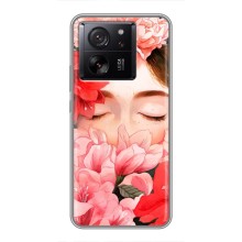 Чехлы (ART) Цветы на Xiaomi 13T (VPrint) (Глаза в цветах)