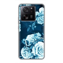 Чехлы (ART) Цветы на Xiaomi 13T (VPrint) (Голубые Бутоны)