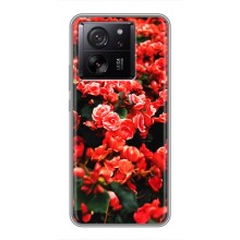 Чехлы с Цветами для Xiaomi 13T (VPrint) (Цветы красные)