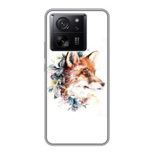Чехлы с картинкой Лисички для Xiaomi 13T (VPrint) (Лисичка в цветочках)