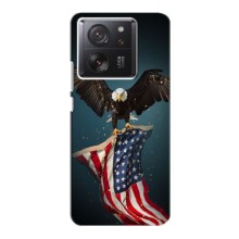 Чехол Флаг USA для Xiaomi 13T – Орел и флаг