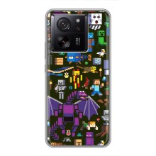 Чехол Майнкрафт на Xiaomi 13T (AlphaPrint) Minecraft (Коллаж Майнкрафт)