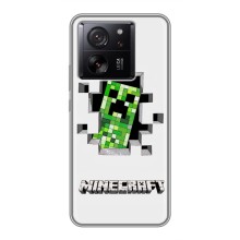 Чехол Майнкрафт на Xiaomi 13T (AlphaPrint) Minecraft (крипер Майнкрафт)
