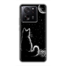 Чохол з принтом для Xiaomi 13T (AlphaPrint) Модні коти (Котик і місяць)