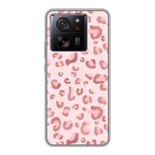 Чехол с розовым рисунком для Xiaomi 13T (Розовый леопард)