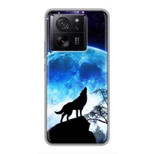 Захисні чохли для Ксіаомі 13Т (AlphaPrint) (ХІТ продаж) ВОВК (Вовк на місяць)