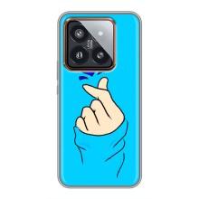Чохол (Знак сердечка) для Xiaomi 14 Pro – Сердечко на синоьому