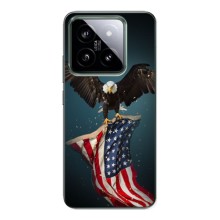 Чехол Флаг USA для Xiaomi 14 Pro – Орел и флаг