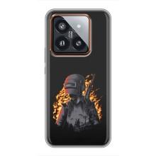 Чохол з картинкою "Герой Pubg" на Xiaomi 14 Pro – В полум'ї