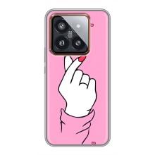 Чехол с принтом для Xiaomi 14 Pro (AlphaPrint - Знак сердечка)