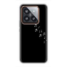 Чохол з картинками на чорному фоні для Xiaomi 14 Pro – Ноти